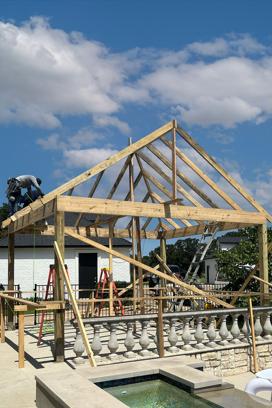 Custom cedar pergola